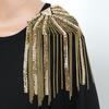 Shoulder Epaulet Long Tassels Metal Sequins Rhinestone DIY Elegant Men Women Shoulder Board Badge