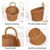 With Handle Hand-woven Hanging Baskets Imitation Rattan Wall Hanging Basket