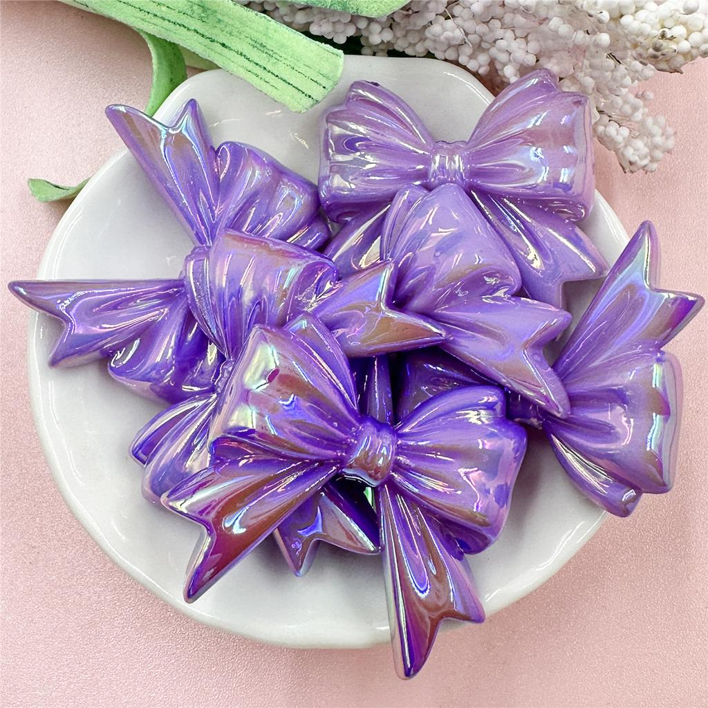 Hanmade Jewelry Making Beading Neclace Bracelet Bowknot DIY Findings 6Pcs 32.3*36.6mm for Crafted Big Bow Handcrafted Acrylic Loose Beads