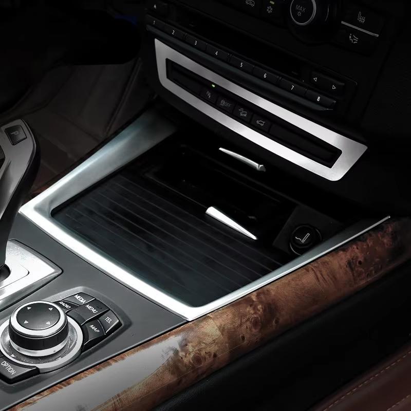 Декоративная накладка на подстаканник центральной консоли, рамка для BMW X5 X6 E70 E71 2008 2009 2010 2011 2012 2013
