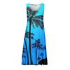 Women's Summer Fashion Sleeveless  Printed Loose Splicing Casual Beach Dress