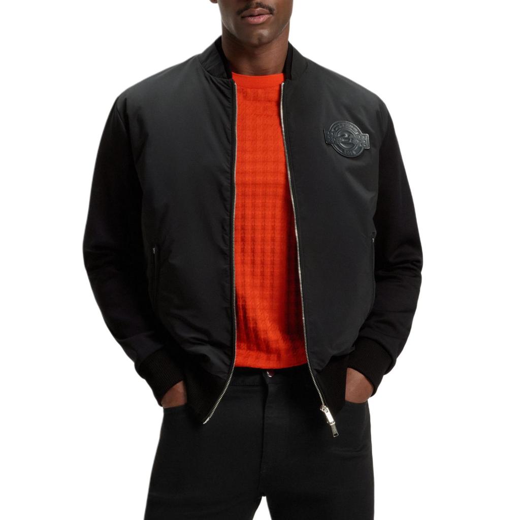 Hugo Boss x Porsche Skiles logo-plaque cotton bomber jacket 50543675-001