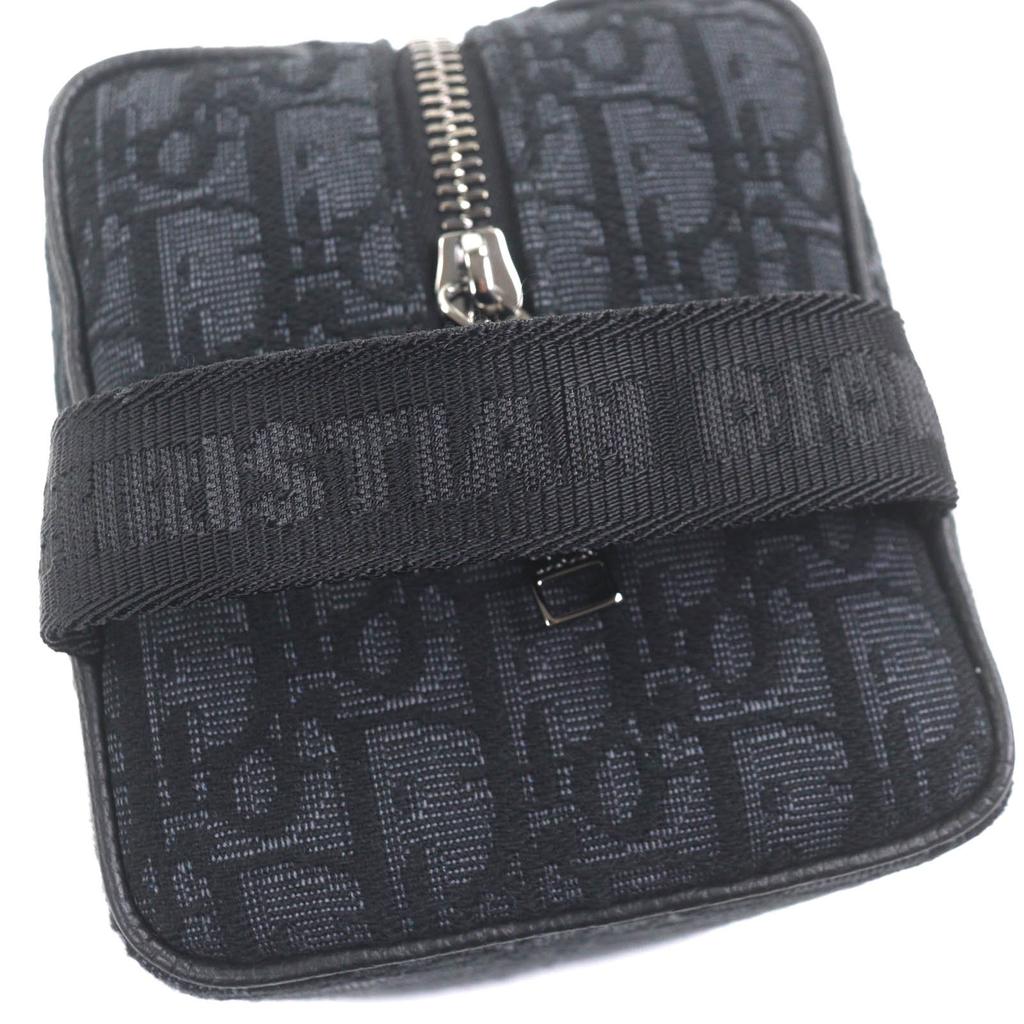 Превосходный клатч DIOR Oblique Rango Pouch из черной парусины мужской 2ADCA474YKY Б/У