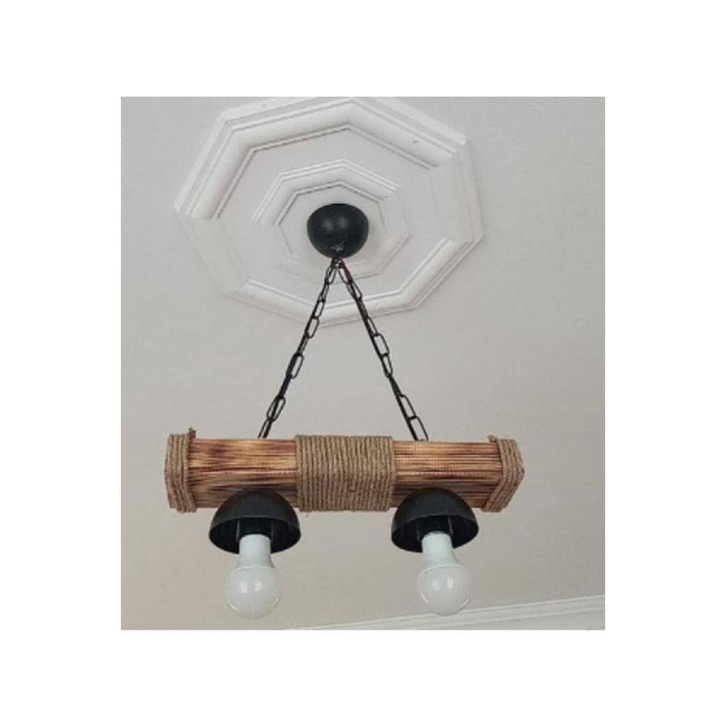 Wooden Chandelier 2 Rope Chandelier Rustic Decorative Natural Massive Chandelier