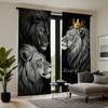 2 шт. HD Три льва декоративная занавеска Черная занавеска с цифровой печатью Украшение для дома Стиль Украшение для гостиной спальни