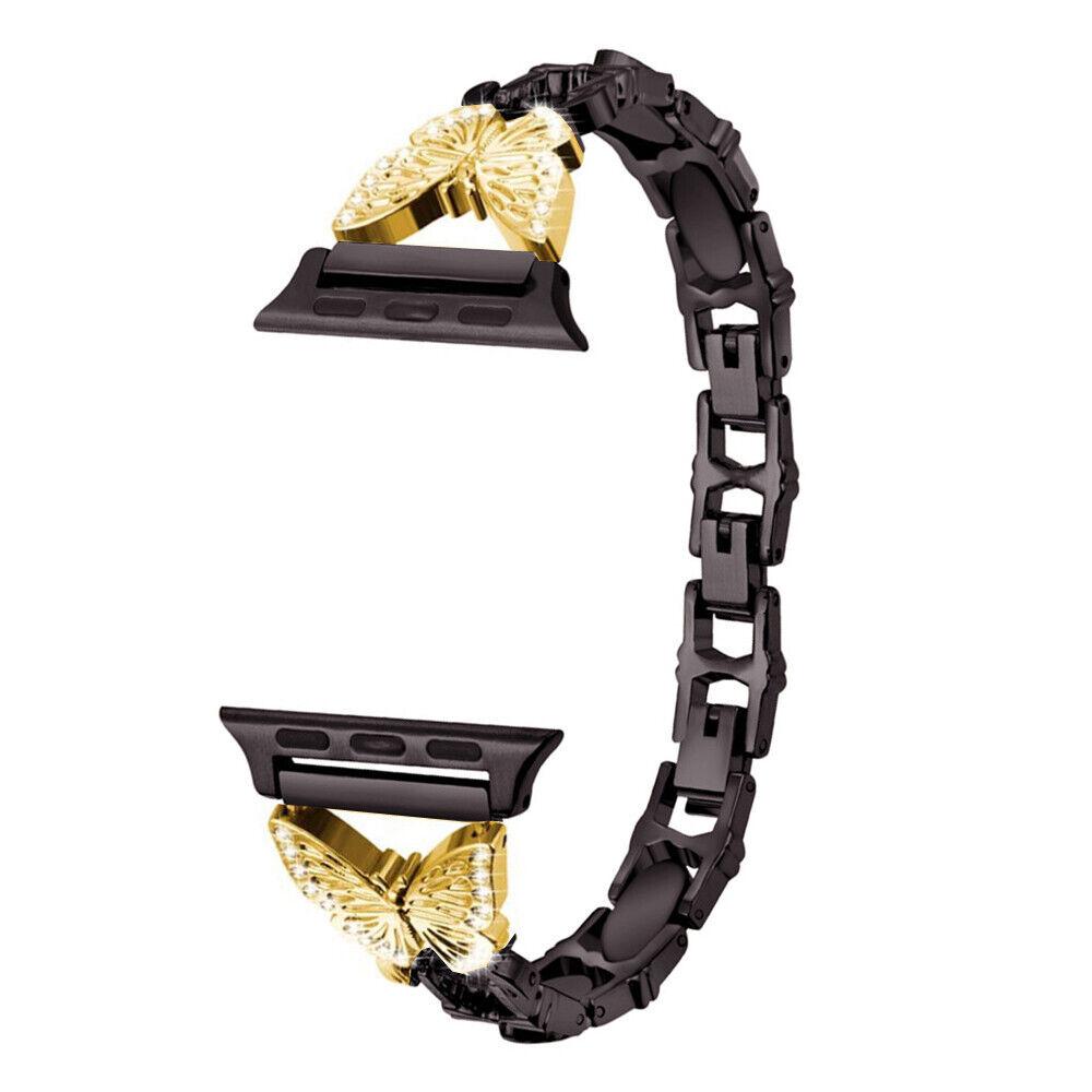 Металлический ремешок с бриллиантами для Apple Watch Ultra 49 мм, ремешок Correa 38/40 мм, 42 мм, 44 мм, браслет Iwatch серии 8, 7, 6 SE, 5, 4, 41 мм, 45 мм, женский браслет