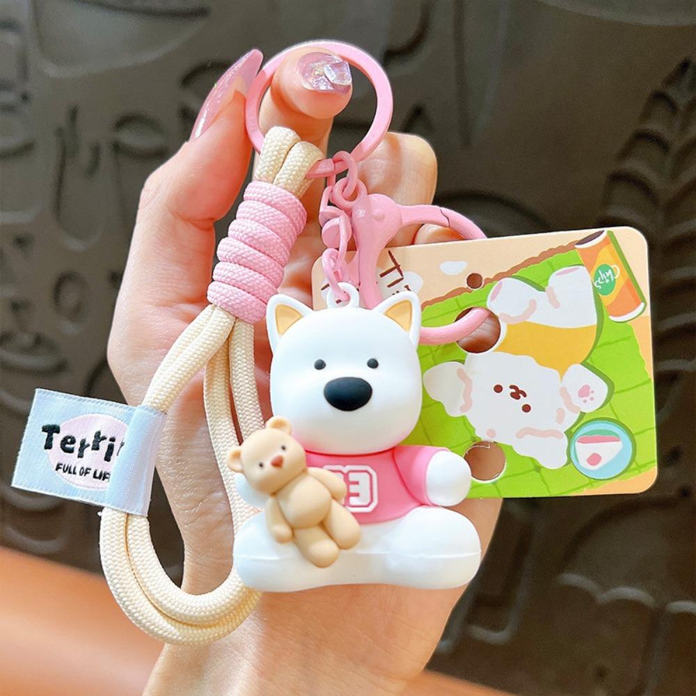 Anti-loss Puppy Doll Key Ring Cartoon Cute Bag Pendant West Highland Terrier Keychain Couple