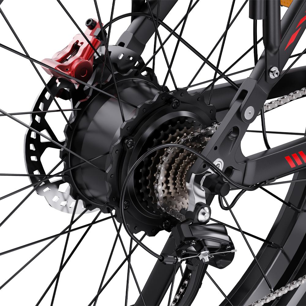 Electric Bicycle All Terrain Duotts 26" 750Wx2 Motor Fully Suspended Adult Electric Bicycle Max Load 150Kg Shimano 7 Speed Black S26