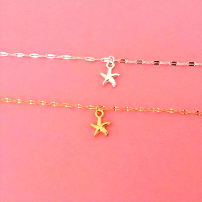 Браслет на щиколотку с подвеской Gold Star Charm Ankle — легкий и регулируемый модный аксессуар для лета и пляжа