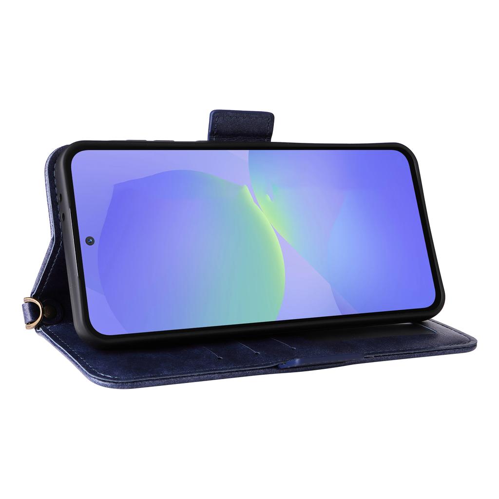 For Samsung Galaxy A25 5G (Global) (161.0mm) Leather Case Magnetic Closure Wallet Stand Phone Cover with Crossbody Strap