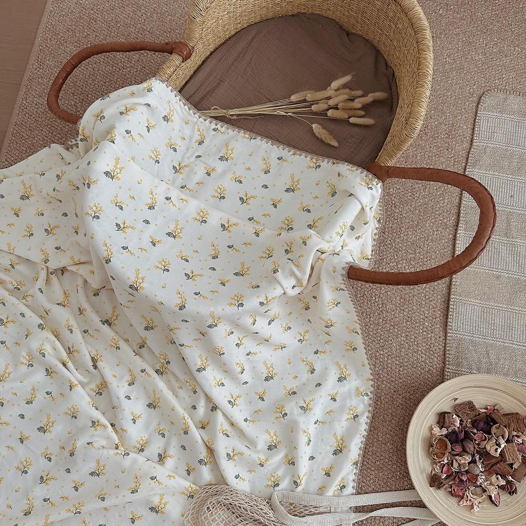 Летнее детское бамбуковое 4-слойное прохладное одеяло: Плед из ледяного шелка для новорожденных для сна и кондиционирования воздуха.