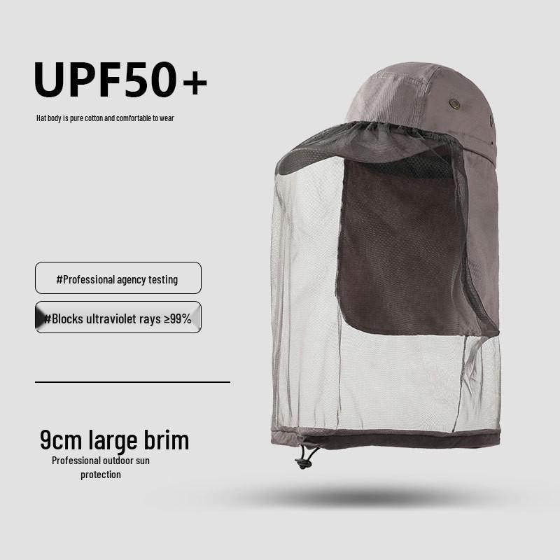 Унисекс шляпа для защиты от солнца с сетчатой маской и защитой от насекомых для рыбалки