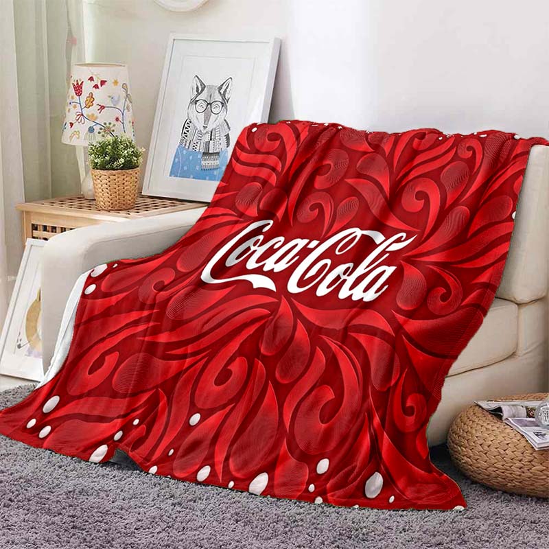 HD Классический Логотип C-Coca C-ColaS Печать Фланелевое Плетение Мягкое Теплое Покрытие Ретро Узор для Дивана Кровати Спальни Путешествий Домашний Декор