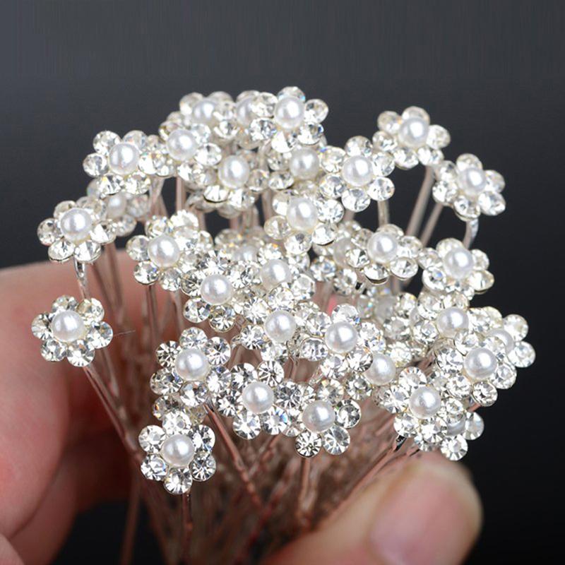 40 Pcs Wedding Hair Pins Pearl Flower Bridal Hairpins Hair Accessories