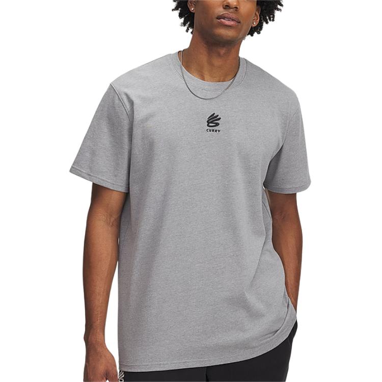 Under Armour T Shirts Men's Gray Crew Neck Moderate 1387107-035