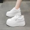Small Thick-soled Inner Height Increase Casual Board Shoes Women's 2025 Spring New Popular Lace-up Muffin Little White Shoes Single Shoes