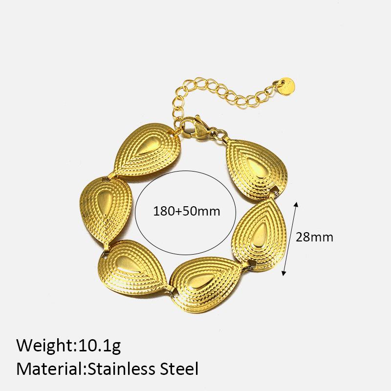 European and American fashion geometric waterdrop stainless steel earrings, personalized vintage ethnic trendy titanium steel pendant earrings for