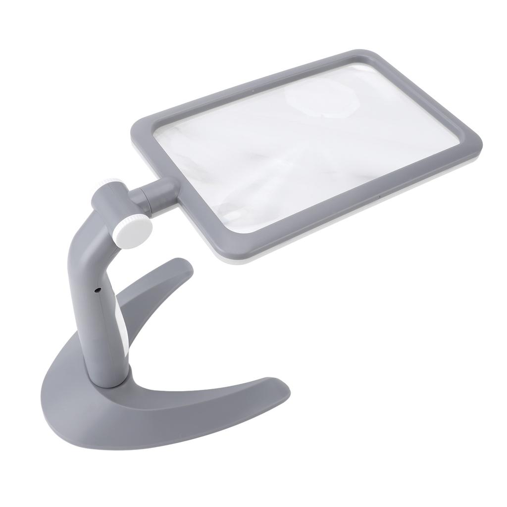 Magnifying Glass with Light Stand 48 LEDs 2.5X Rotating 3 Color Temp Magnifier for Reading Seniors Low