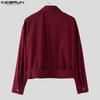 INCERUN Autumn Men Lapel Neck Long Sleeve Corduroy Casual Short Jackets Coats