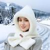 Hat, Scarf, One-piece Hat, Winter Fashion, Versatile, Female Adult Cycling, Warm and Plush Thick Ear Protection, Windproof Hat