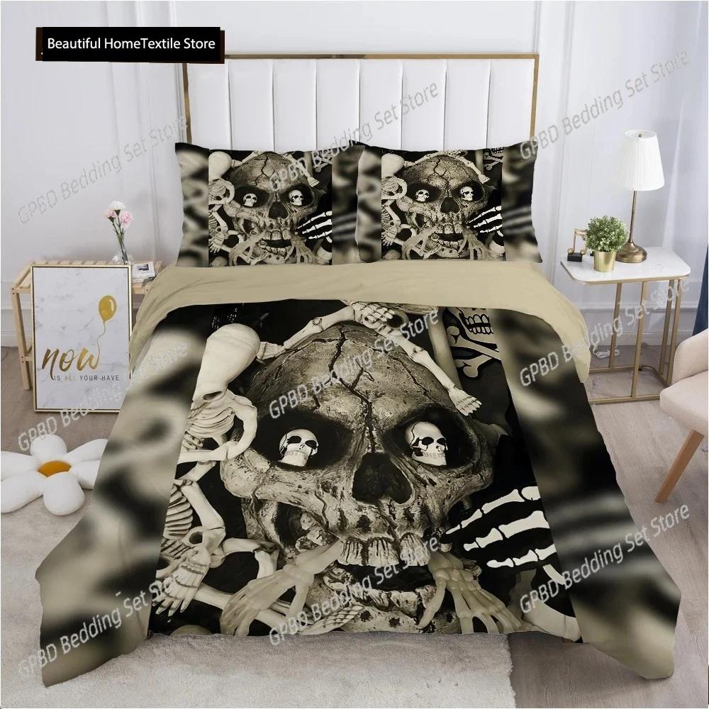 Комплект пододеяльника 3D Scream Horror Skull размера Queen, комплекты постельного белья Sugar Skull, одинарный, полуторный, полный, королевский, чехол для одеяла, декор для спальни