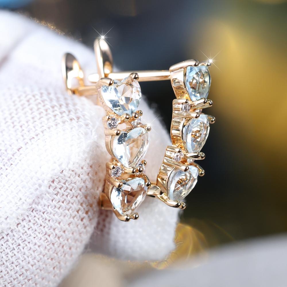 Новая мода шампанское золото мелкая морская орхидея в форме сердца пряжки для ушей с тремя пряжками в форме сердца подходят для подарков влюбленным