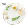 Hot Drink Protection Coaster Real Dried Flowers Heat-Resistant Cup Mat for Home Kitchen Cherry Blossom Transparent Resin Handmade DIY Decor