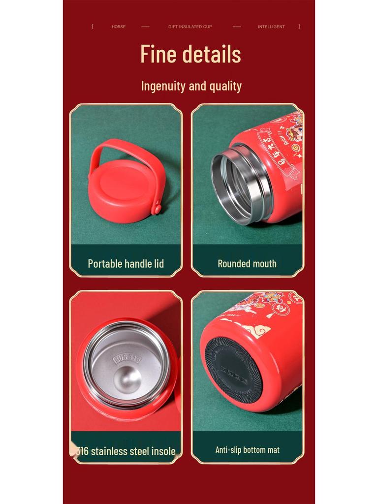 Кружка для воды «Благословения Золотой Лошади» - Изолированный сувенир на Новый год, Благоприятный подарок в год Лошади, С возможностью персонализации