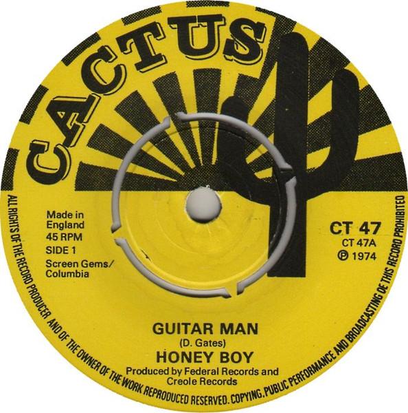 7inch Record HONEY BOY - Guitar Man CT47 Cactus 1974 UK Reggae, Ska & Dub Used