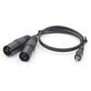 WV-9272-1.5B: Two XLR Male to 3.5mm Stereo Mini Plug Unbalanced Line Cable (1.5m, Black)
