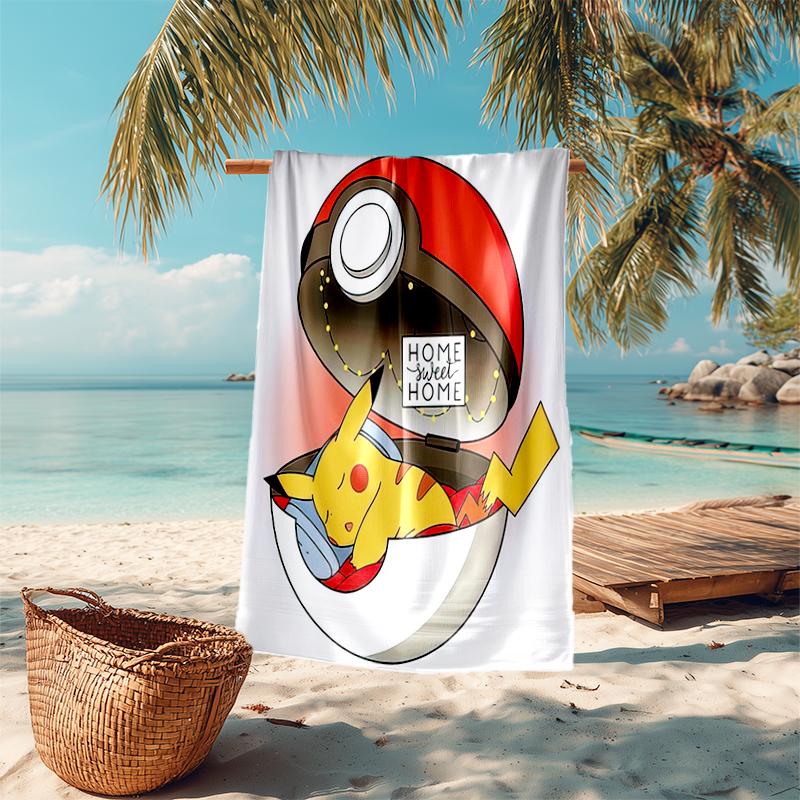 Pokémon beach towel Outdoor camping Beach towel for vacation swim Outdoor pool Absorbent bath towel