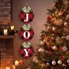 Christmas Pendant Plaid Christmas Wreaths JOY Signs Christmas Decorations for Home 2025 Xmas Front Door Garage Door Wall Decor