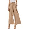 Summer Women's Pants Cotton Linen Women's Solid Color High Waist Loose Casual Wide Leg Pants