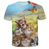 Футболка с 3D принтом Kawaii Cat, детская летняя модная повседневная футболка унисекс для мальчиков и девочек, детская одежда, футболка, одежда для девочек, топы