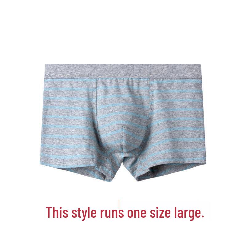 Мужские трусы-боксеры средней посадки из чистого хлопка в полоску, больших размеров, спортивные и модные.