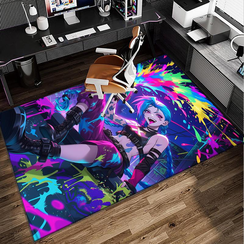 Fantasy Warrior Jing Office Rug Chair Mat, Game Carpet, Suitable for Front Door, Bedroom, Living Room, Desk, Holiday Gift