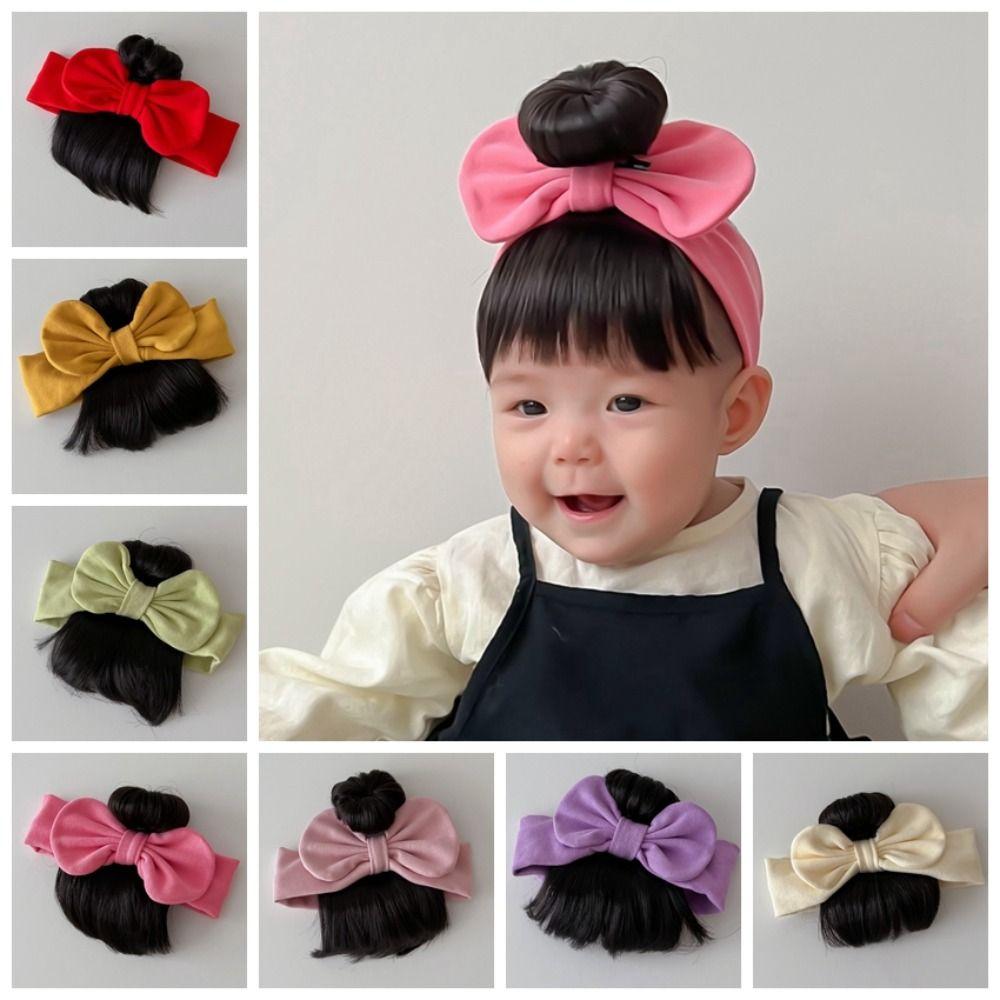 Cotton Baby Hair Bands Wig Cute Bangs Chignons Headband Newborn Wig Headband Photography Props
