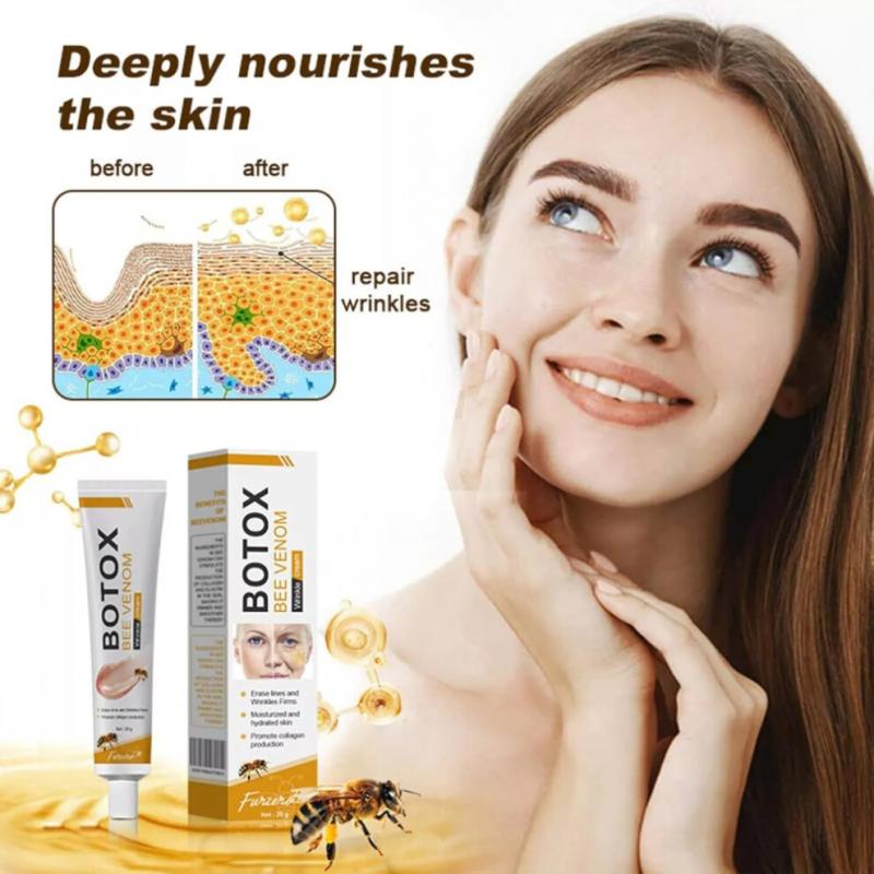 3PCS Bee Venom Wrinkle Cream Bee Venom Skin Treatment Cream Anti-Wrinkle Firming Anti-Aging Moisturizing Lifting & Recovery for All