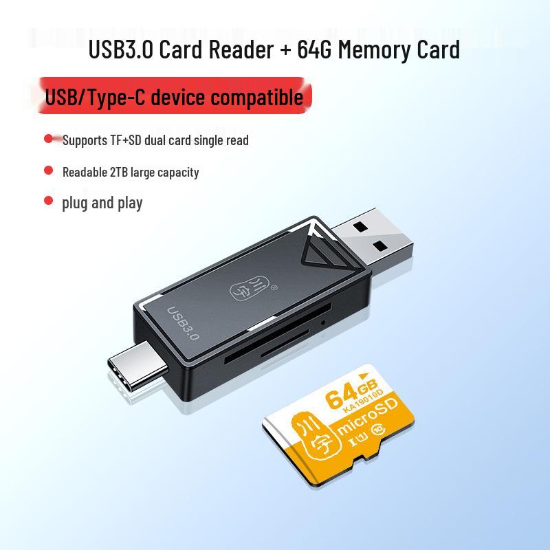 USB 3.0 кард-ридер Kawuyu: Высокоскоростной универсальный конвертер SD/TF, Type-C OTG для телефонов и компьютеров