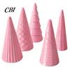 New Year Party Favors 5Pcs Illuminated Christmas Tree With/No LED Lights, Nordic Style Luminous Desktop Holiday Ornaments Tabletop Ornaments, Cone for