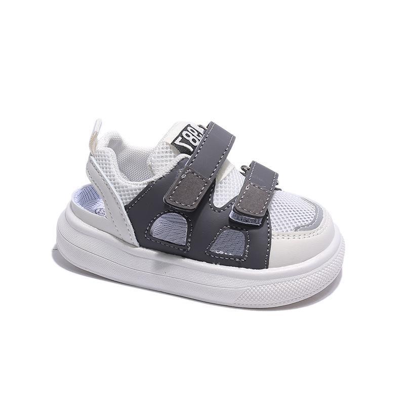 2026Summer new children's sandals with soft soles, toddler shoes with Velcro, non-slip mesh hollow sandals for boys and girls