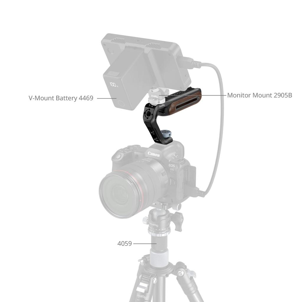 SmallRig Рукоятка для камеры Деревянная верхняя ручка с креплением для аксессуаров (холодный башмак) Легкая деревянная верхняя ручка для камеры Максимальная грузоподъемность Резьбовые отверстия и резьба