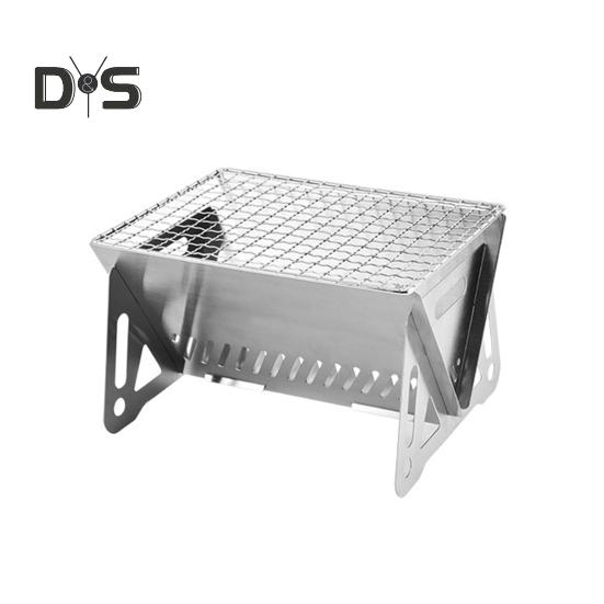 Портативный угольный гриль из нержавеющей стали для кемпинга, пикника, походов, складной вентиляционный дизайн, легкий гриль для барбекю