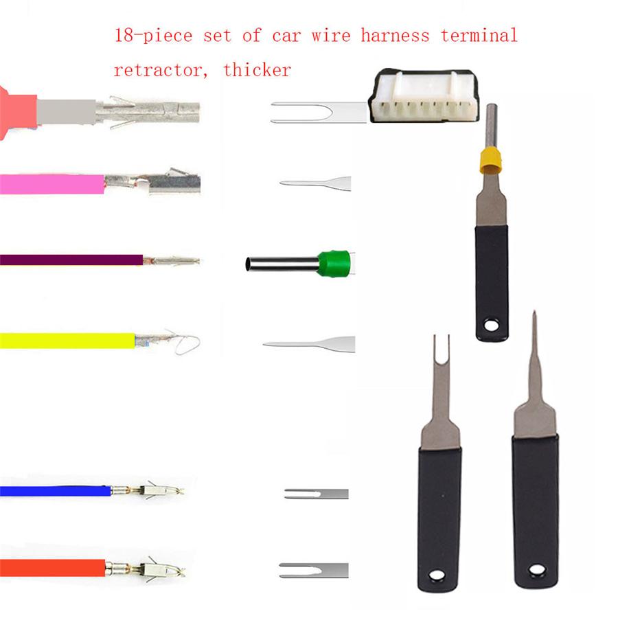 Новый набор из 18 инструментов для снятия клемм, экстракторы пинов обжимных разъемов для автомобильной электрической проводки