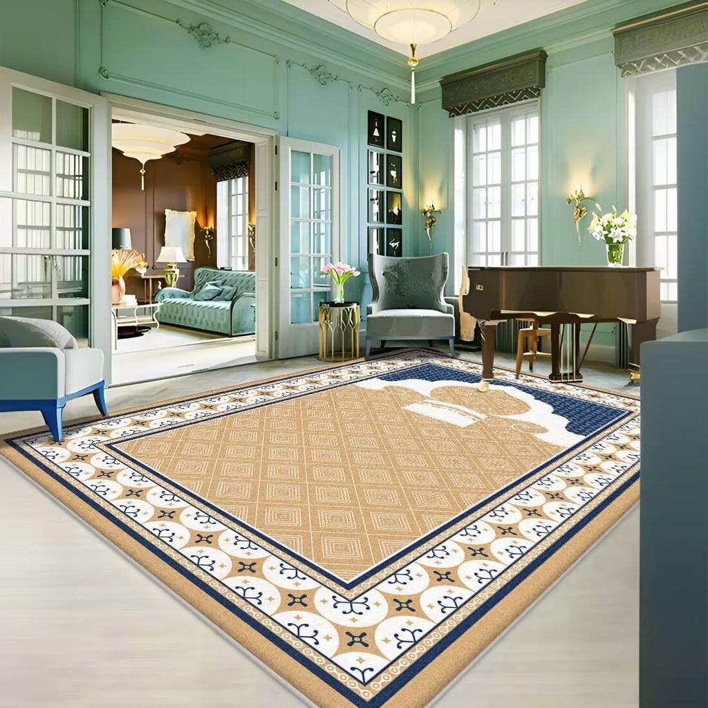 Ковер для гостиной, устойчивый к пятнам, простой в уходе, коврик для журнального столика, охлаждающий нескользящий коврик, ковер