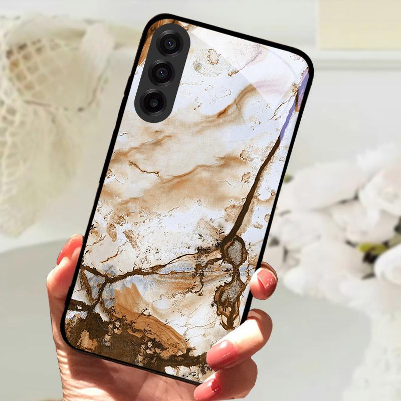 Чехол для Samsung Galaxy S25FE Модный Чехол-бампер с изображением Льва и Цветов из Закаленного Стекла Ударопрочный Защита Камеры для Galaxy S25 S 25 FE