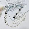 Pearl Beads Mask Sunglasses Chain Rose Flower Glasses Holder Women Metal Sunglasses Hanging Strap Lanyard Eyewear Cord 75cm