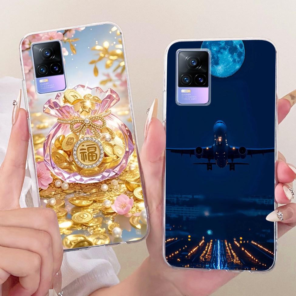 Clear For Vivo V21e 4G V2061 Cover For Vivo Y73 Case Cute Fashion Butterfly Funny Painted Casing V2146 V2212 V2168 V2059