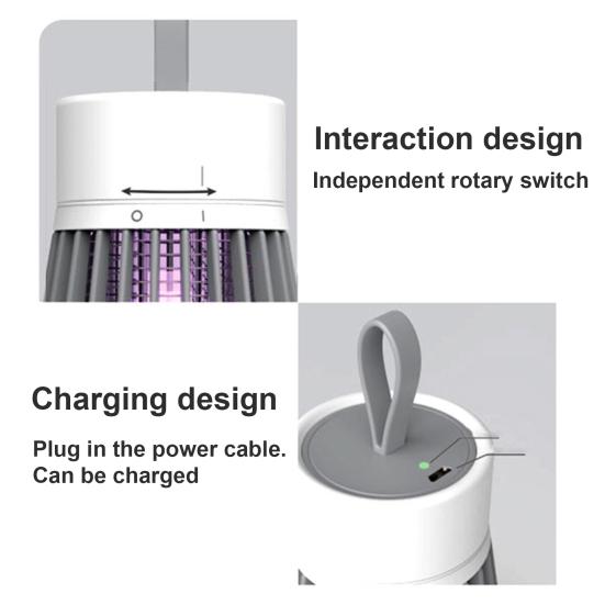 Лампа для уничтожения комаров Электрическое устройство для уничтожения насекомых 6 часов работы от батареи USB-зарядка Палатка для кемпинга Ловушка для уничтожения мух