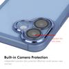 For iPhone 16 Case Matte TPU Phone Cover with Lens Film+9H Glass Protector